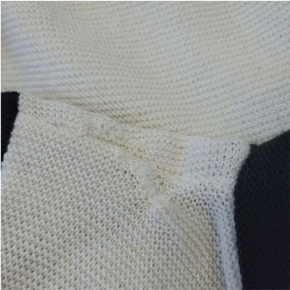 Vintage 60s Christian Dior London Colorblock Turtleneck Sweater in Cream/Black - Picture 13 of 16